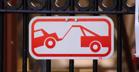 car towing sign